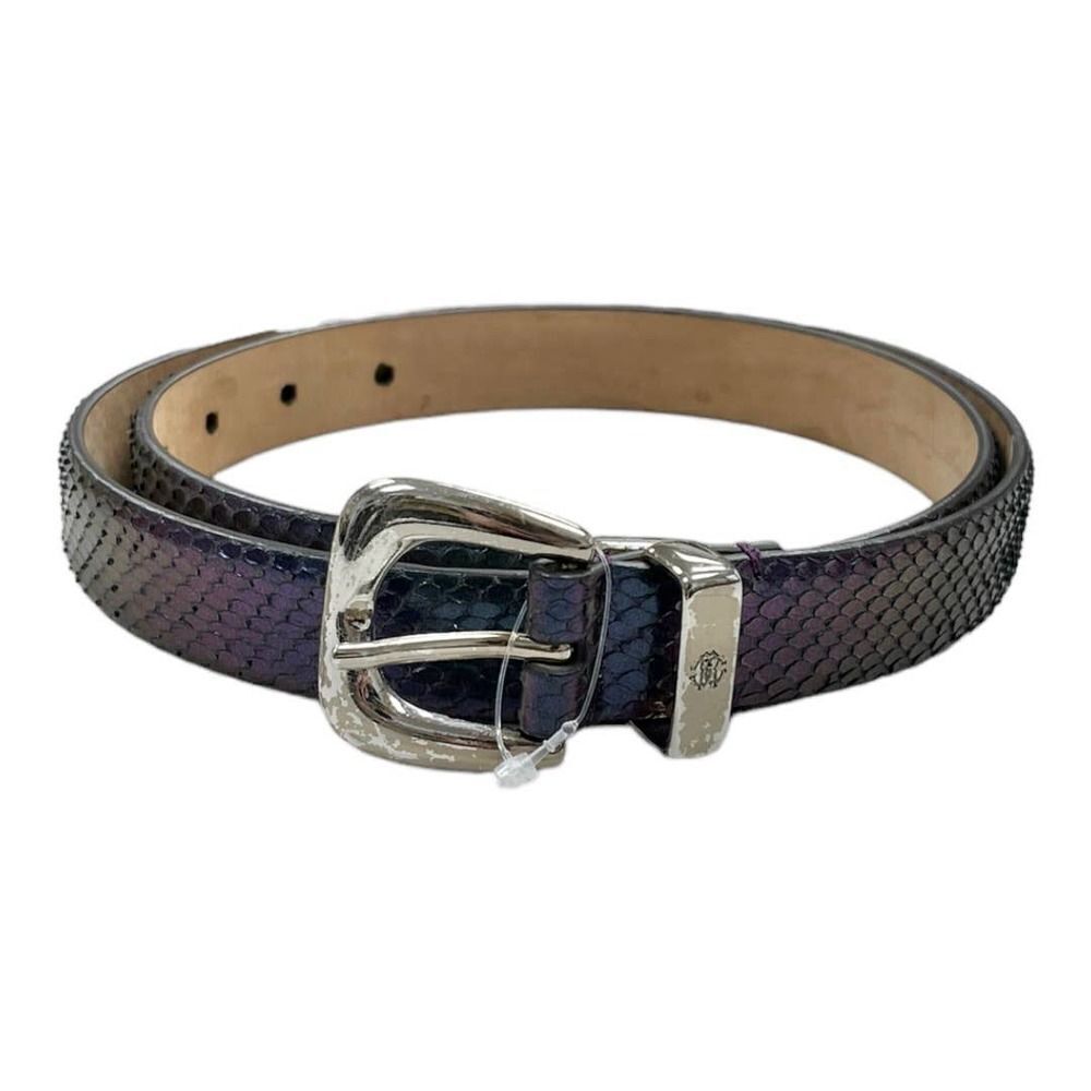 Roberto Cavalli Iridescent Snakeskin Belt Made in Italy 48/90